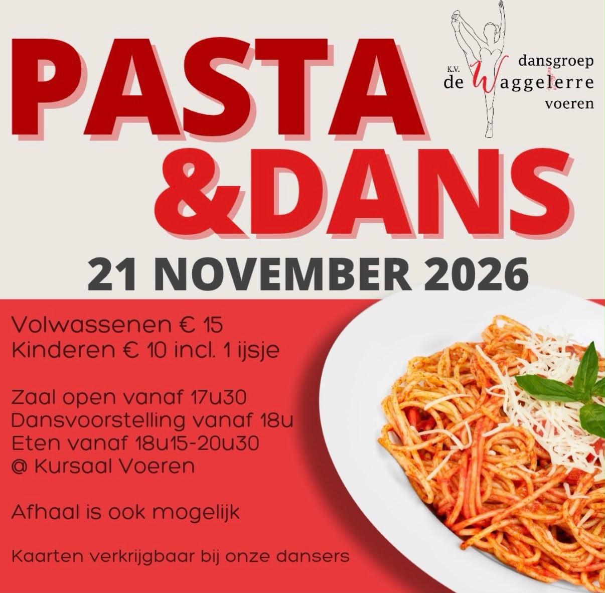 Affiche Pasta en Dans op 21 november 2026